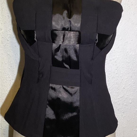 Bcbgmaxazria black satin ripon corset bustier top size medium - Picture 5 of 12